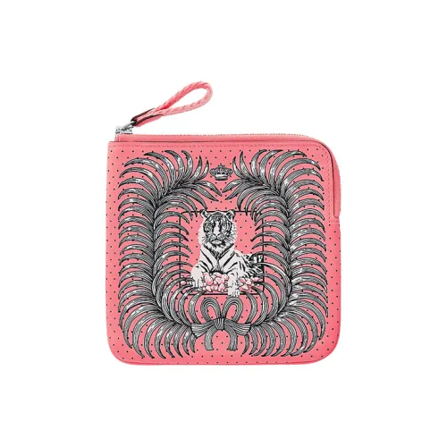 HERMES Carre Pocket Swift Телячья кожа Клатч Мешок для хранения Вкладыш Женские Лето Розовый