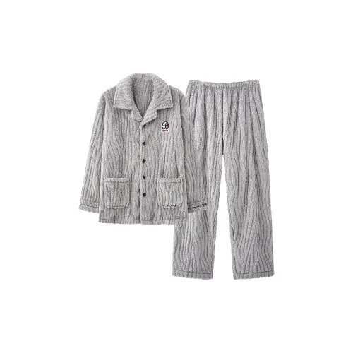 WANANNI Light Gray Men's Pajama Sets WANANNI Светло-серый мужской пижамный комплект