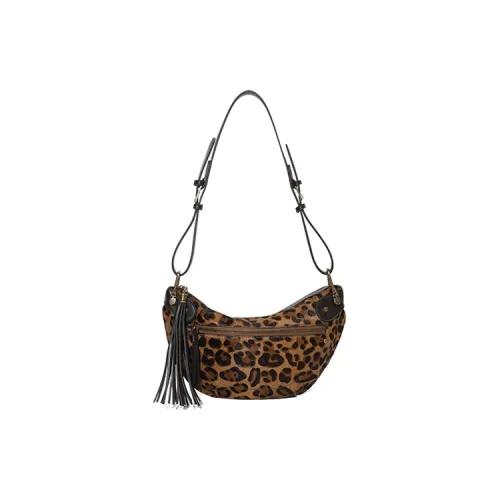 URBAN REVIVO Сумка через плечо из коровьей кожи стандартная женская коричневая с принтом