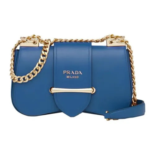 PRADA Sidonie Телячья кожа Сумка через плечо Женская Темно-фиолетовый Синий