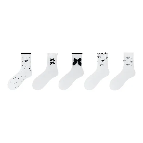 Vine Color Гороховый узор Бант Унисекс MID Носки до икры