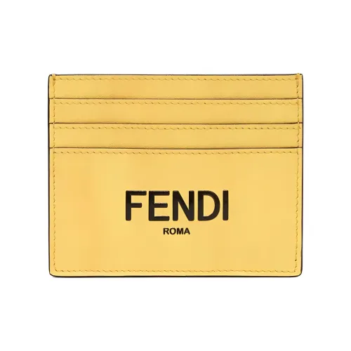 FENDI Коровья кожа Держатель для карт Держатель для карт Мужской Желтый