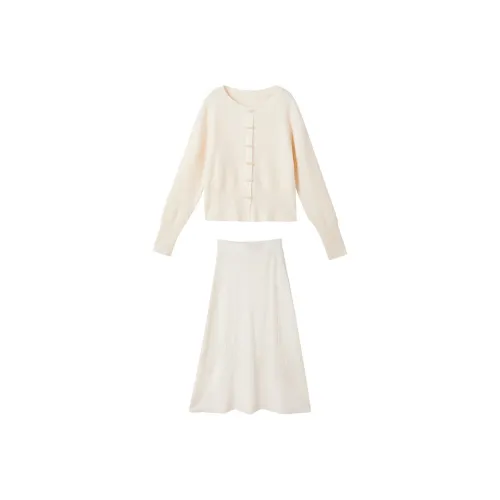 XIANGYING Цапельно-белый Женские Комплекты с юбкой