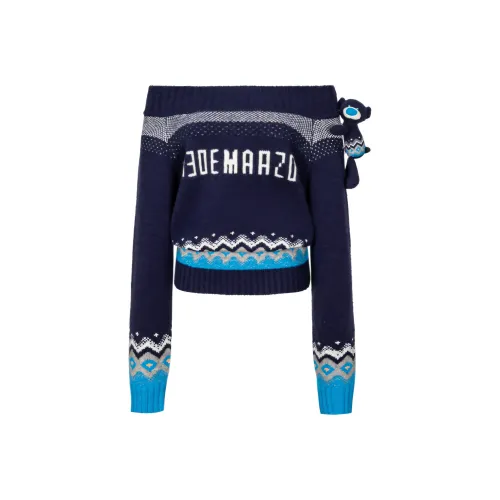 13 DEMARZO Fair Isle Bear Sweater Women's