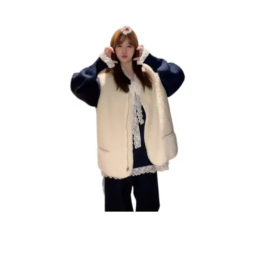 VENICEW Экрю Жилет с VN Бренд Наклейка Женские Жилеты