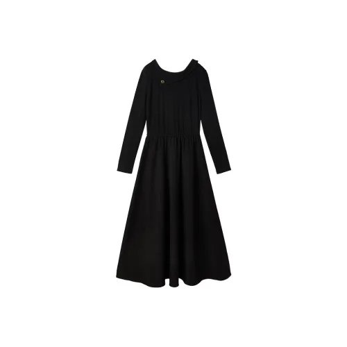 XIANGYING Длинное платье с длинными рукавами женское