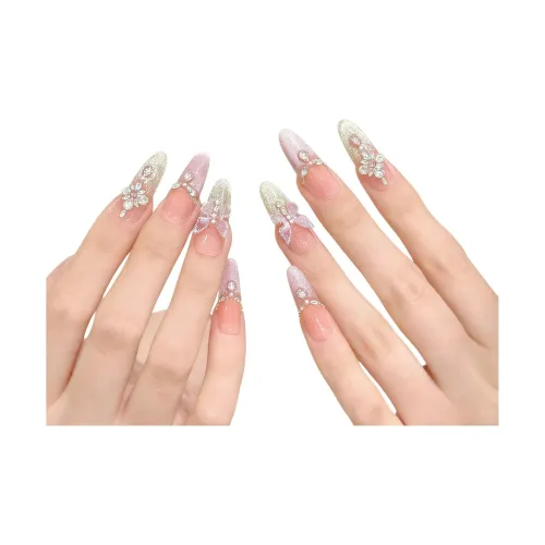 SHAQINUO [Бабочка] Ледяной Прозрачный 3D Эффект Бабочка Стиль Феи Элегантность Nail Art Искусственный Ногтей Овальный