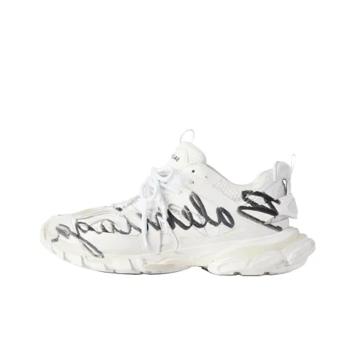 Balenciaga Track Signature Low Top Повседневная обувь Женская Белая