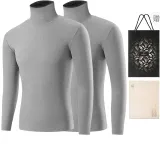 2-шт. Водолазка Топ Комплект (Лиловый Серый + Лиловый Серый) Бархат, Термопроводный, Антибактериальный, Бесшовный