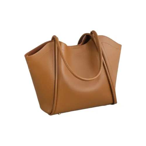 MILLIE'S Сумка из коровьей кожи Сумка-тоут Сумка через плечо Сумка для плеча Стандартная Женская Карамель Кофе