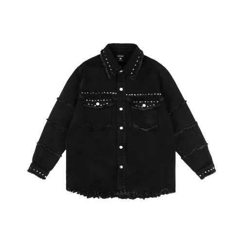 XINYINSU Denim Jacket Unisex Black XINYINSU Деним Куртка Унисекс Черный