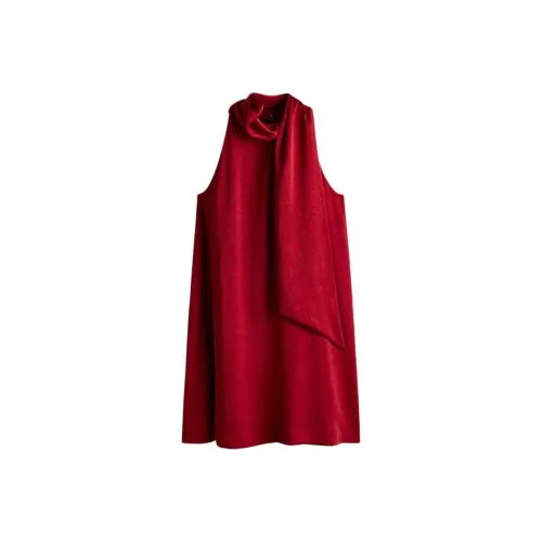 H M Темно-красные женские платья без рукавов