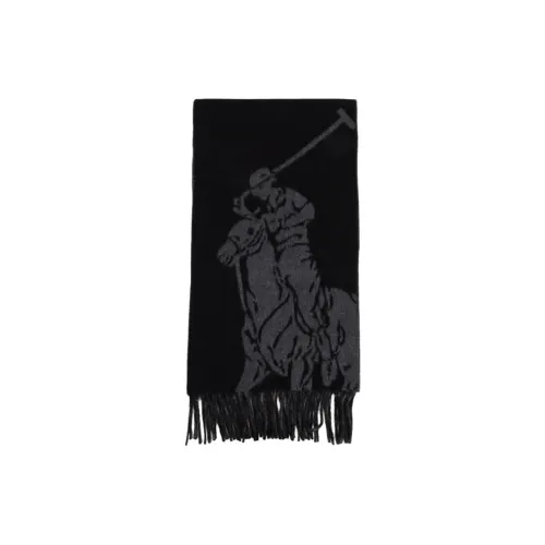 Polo Ralph Lauren Переработанная шерсть Вязаные шарфы Унисекс Черный Угольный серый