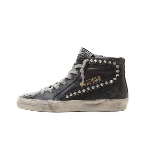 Golden Goose Slide High Топ Стильные Скейтбординги Женские Черный