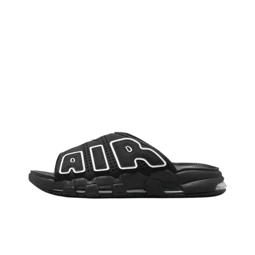 Nike Air More Uptempo Шлепанцы Женские Черный Белый