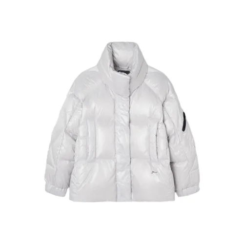 GUESS Light Gray Women's Down Jackets GUESS Светло-серый женский пуховик