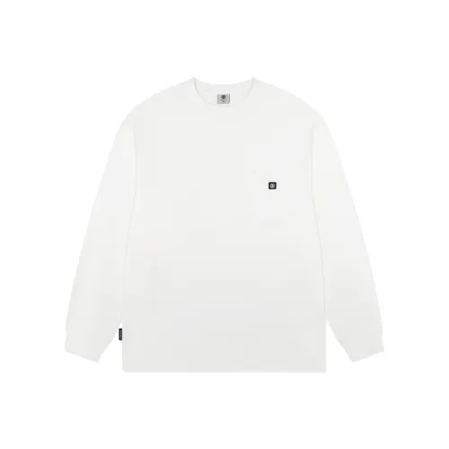 Элемент Длинный рукав Т-рубашка Унисекс Белый