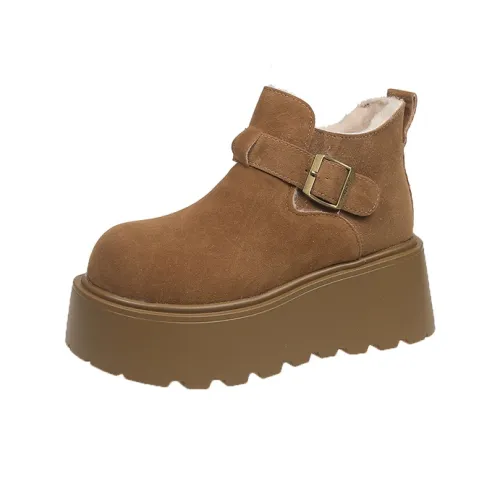 REIHUNG Термический Аbrasion-Resistant Увеличение Высоты Покрытие Короткие Снежные Ботинки Женские