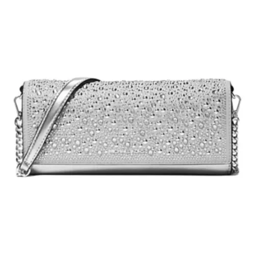 MICHAEL KORS Jet Set Кожа Сумка через плечо Средняя Женская Серебряный