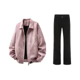 Pink Jacket + Black Jeans  
Розовая куртка + черные джинсы