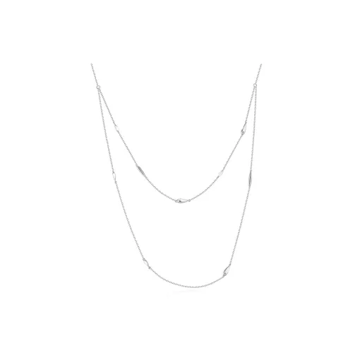 Retro Chic Латунь с покрытием белый золото многослойное ожерелье Tears женское