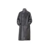 Серое бархатное пальто