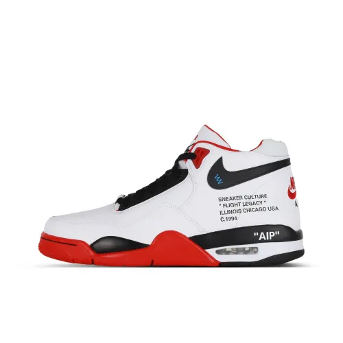 Nike Flight Legacy Чикаго Амортизация и Устойчивость к Износу Покрытие MID Топ Винтажные баскетбольные кроссовки Унисекс Красный черный