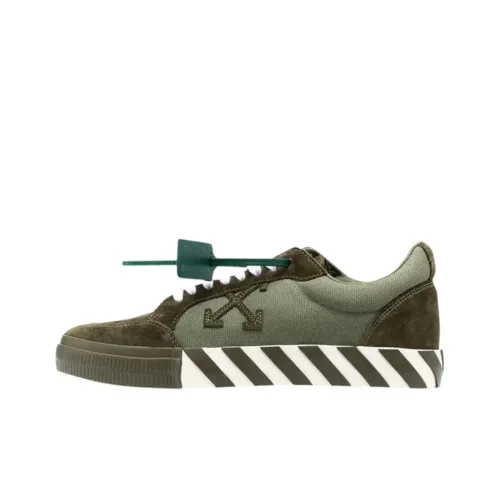 OFF Белый Vulc Low Топ Кеды Мужской Армейский зеленый