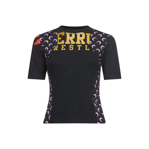 Marine Serre Черные Женские T-рубашки