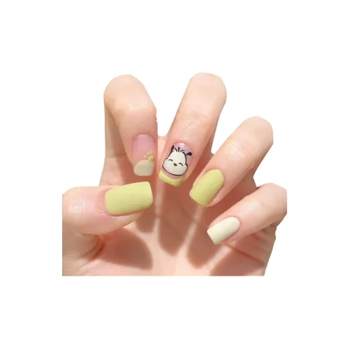 OUYUJI Ручная работа Искусственные Ногти Декоративные Ленты Короткий Квадратный Короткий ЛАДДЕР Абрикос Jump Цвет Милый