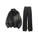 Чёрная куртка + чёрные штаны