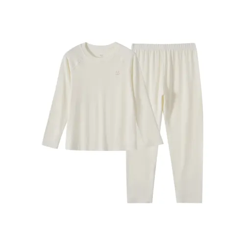 Euv Осенний Зимний Термический Комплект Нижнего Белья Двухкомпонентный Набор Игривое Облако Этикетка Минималистский стиль Однотонный Детский