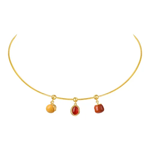 ZEGL Медное покрытие ожерелья из 14 каратного золота женские