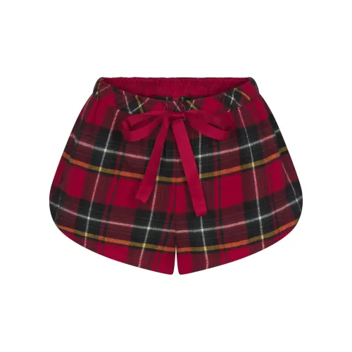 SKIMS Праздника Fw25 Флис Сон Микро Короткий Пижамные Штаны Женские