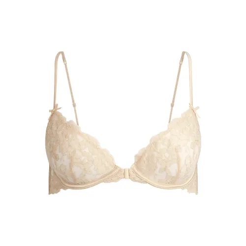 SKIMS Fw25 Вышитая версия LINGERIE Передняя часть CLOSE Без подкладки Бюстгальтер Женские