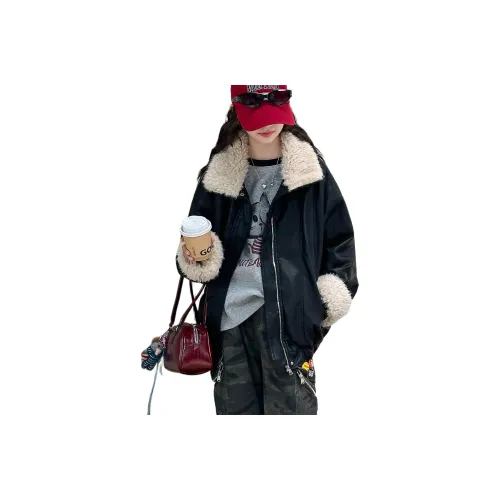 GULIJIA Кожа Куртка Пальто Осенний Зимний Подростки