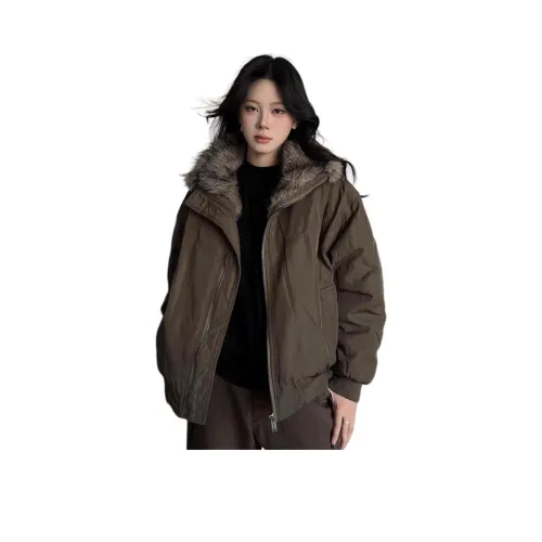 XUBAIHUO Армейский зеленый унисекс пуховики