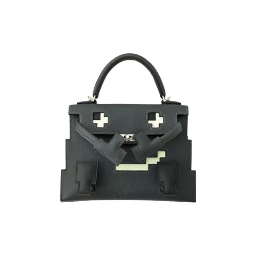 HERMES Kelly Doll Эпсомская кожа Сумка через плечо Женская Туманный серый