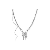 Бабочка Серебряное Ожерелье Пэчворк - 45+5 см