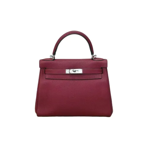 HERMES Kelly Коровья кожа Togo Сумка Женская B5 Рубис Красный камень