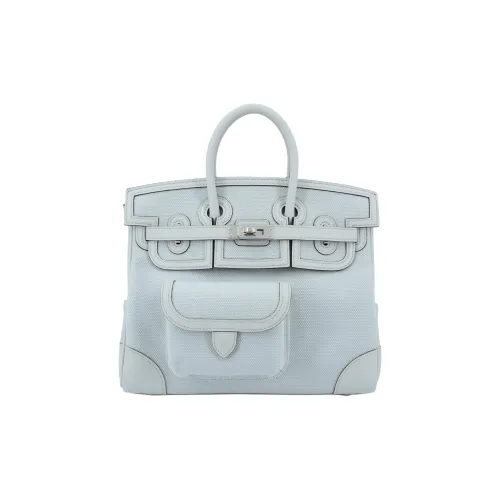 HERMES Birkin Canvas Swift Leather Bag Medium Women's Platinum Gray HERMES Birkin Холст Swift Кожа Сумка Средний Женский Платиновый Серый