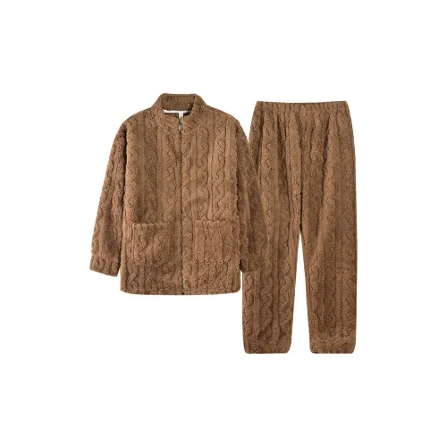 WANANNI Теплый Кофейный Коричневый Женские Пижамные Комплекты