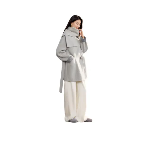 IHIMI Light Gray Women's Coat IHIMI Светло-серый женский пальто