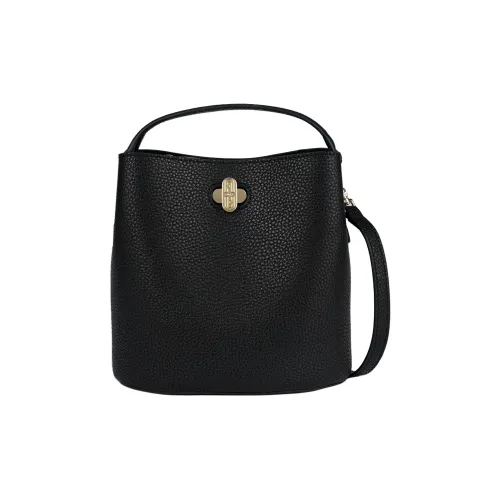 Furla Danae Рельефная Телячья Кожа Ведрообразная Сумка Мини Женская Черная