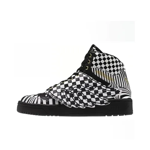 Adidas Originals JS Wings Амортизация Износостойкие Высокие Кроссовки для скейтбординга Унисекс Черный Белый