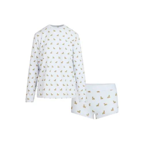 SKIMS Праздника Fw25 Boyfriend Длинный Рукав Т Рубашка И Короткий Боксер Комплект Повседневный Костюм Женские