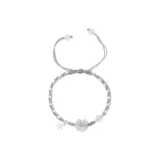 Звездное Желание Четырехлистный Клевер Браслет-шнурок -- Серый