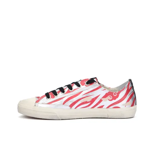 Golden Goose V Star Low Top Стильные Скейтбординги Мужские Красные Потертый Позиционирование Стиль