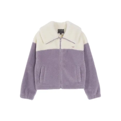 GUESS Светло-фиолетовый Женские Бархатные Куртки