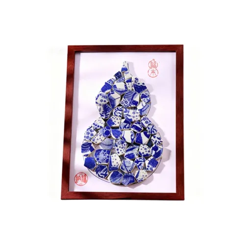 Осветление Бело-Синий Керамика Фрагмент Креативный Novel DIY Пэчворк Фоторамка Подарки и Украшения DIY Игрушки